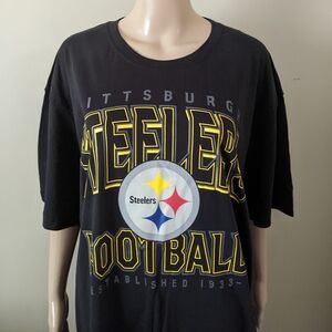 NFL Pittsburgh Steelers Football Black T-Shirt, Men's XXL